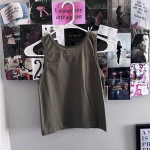 Olive Green Sleeveless Women's Top